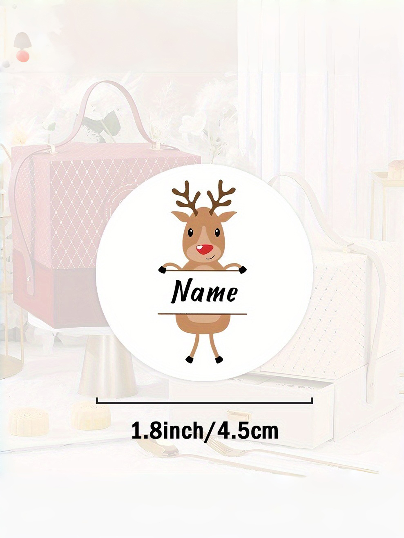 Personalized Reindeer Christmas Stickers